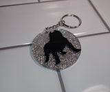 Silver Pitbull Keychain