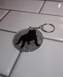 Silver Pitbull Keychain